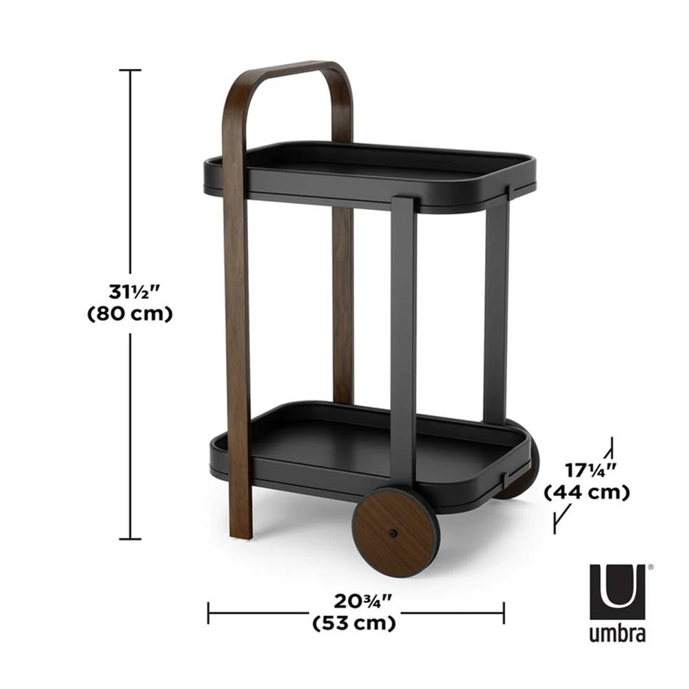 Bellwood Siyah Servis Arabası - Umbra
