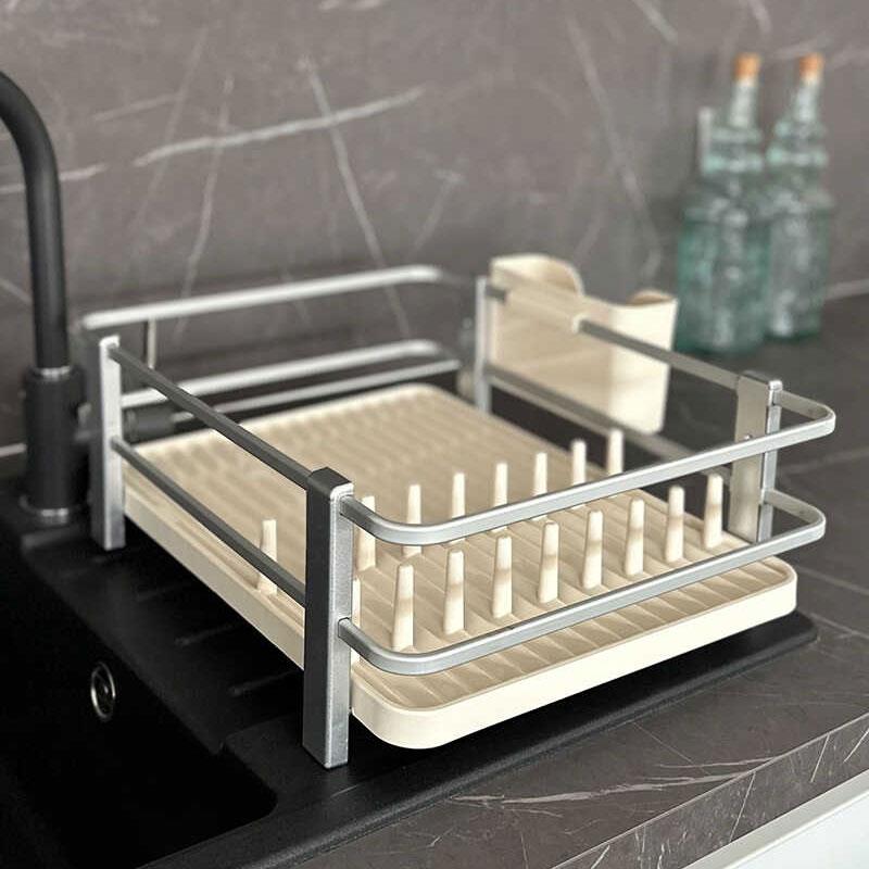 Blanca Paslanmaz Alüminyum Bulaşıklık Bej - yeri-degisebilen-kasiklik-pratik-bulasiklik