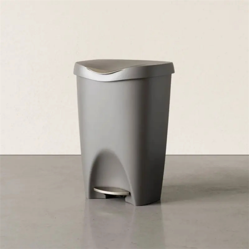 Brım Step Çöp Kovası Gri/Nikel Mat Kenarlı 50 Lt - Umbra