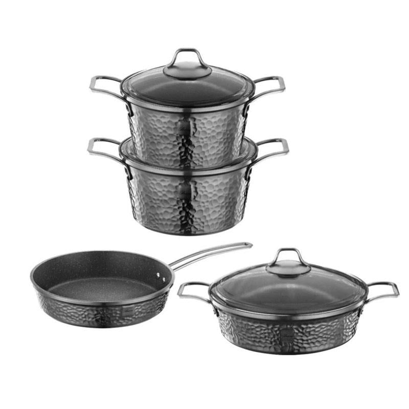 Brioni Copper 7 Parça Tencere Seti Platin - Brioni