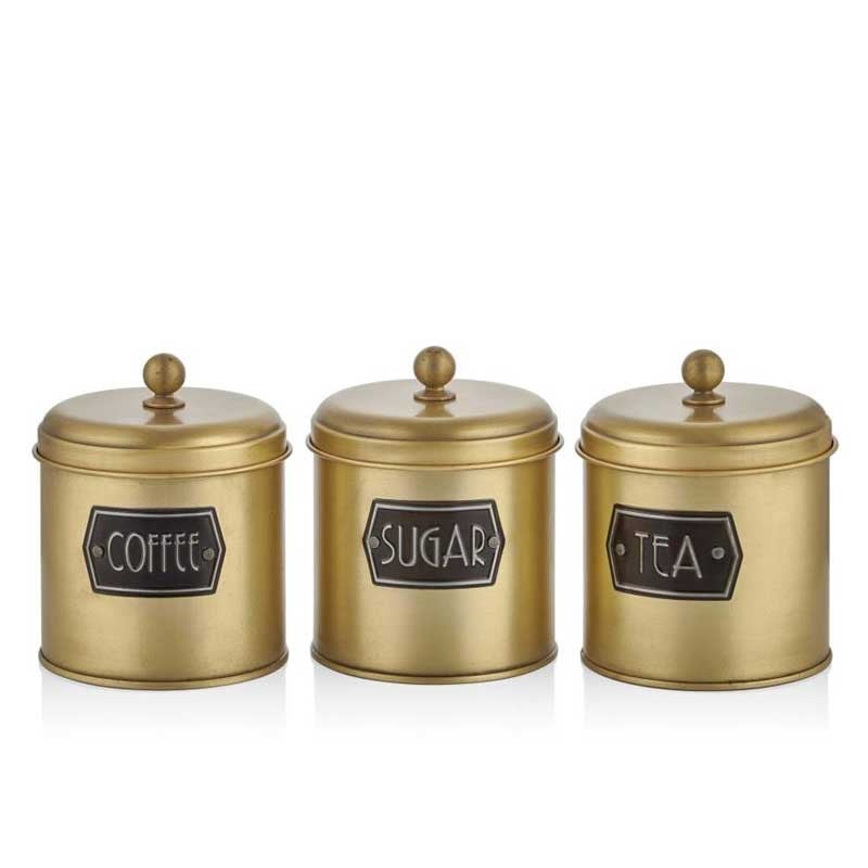Çay Şeker Kahve Kavanozu Altın Küçük Boy - The Mia