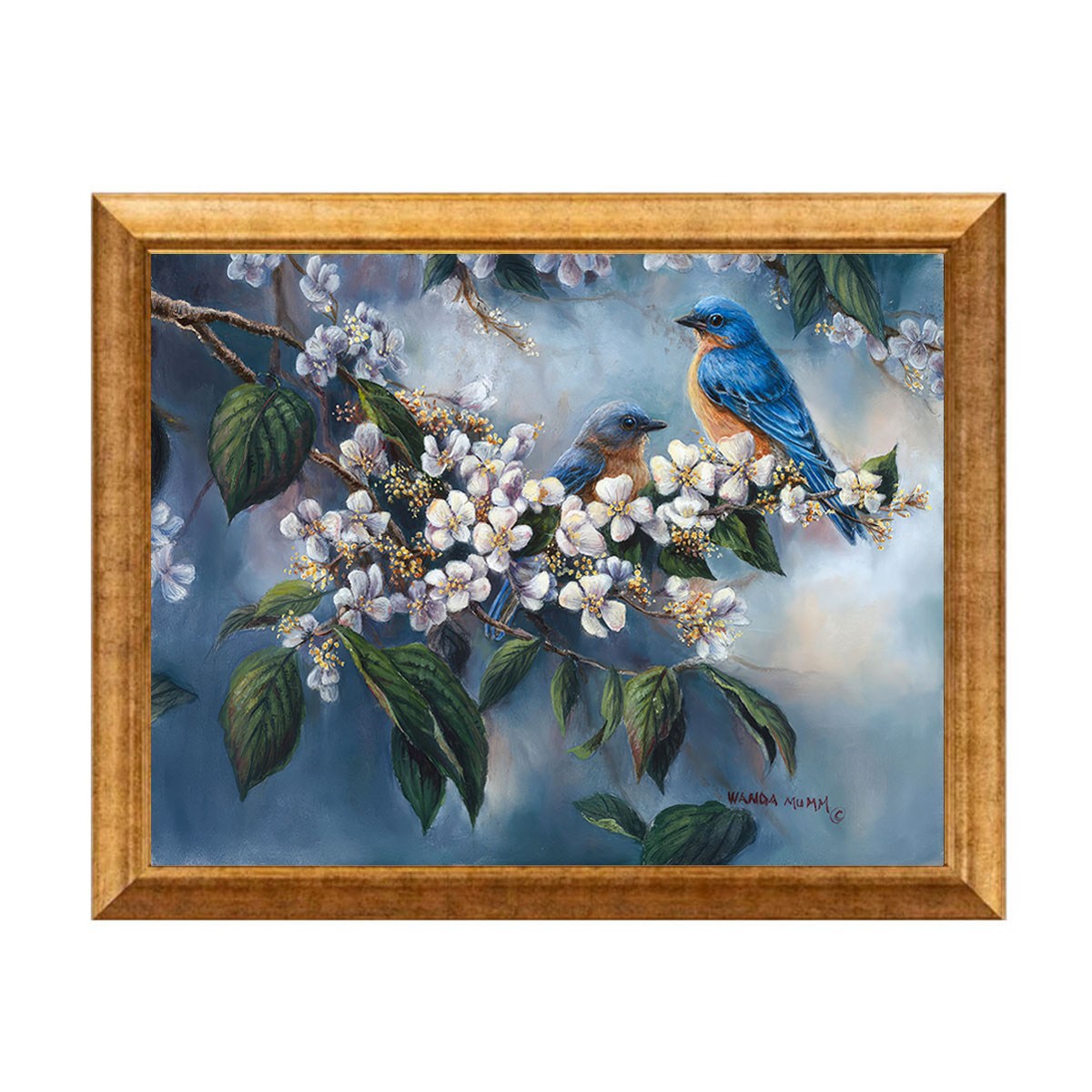 Pastel tondaki çiçek demetlerini parlatan varak profil çerçeveli lüks salon tablosu an-2482 Çamlıca Home