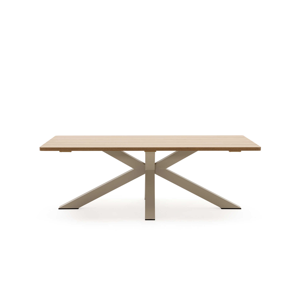 CROSS Alüminyum Bahçe Yemek Masası Doğal Meşe Görünümlü 220 cm  - Vivarel