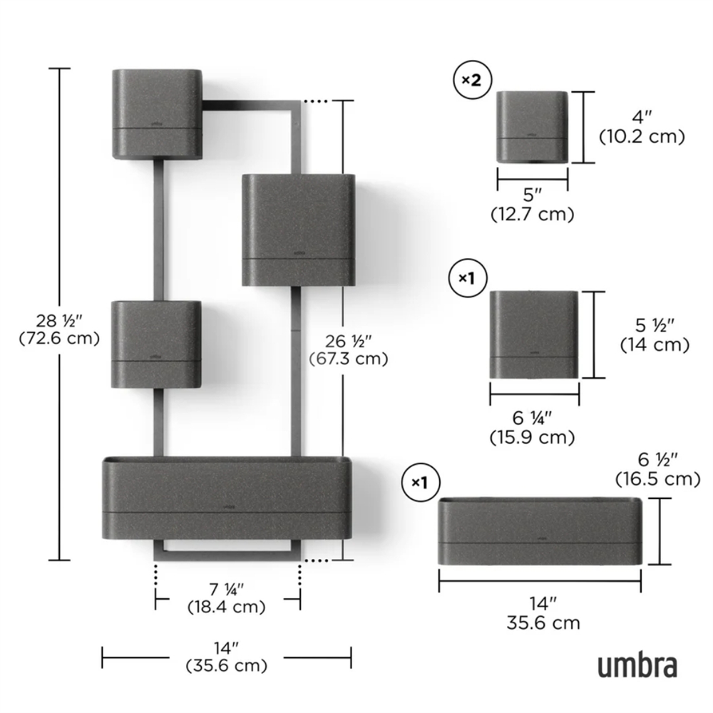 Cubiko Duvar Saksısı Siyah Renk - Umbra