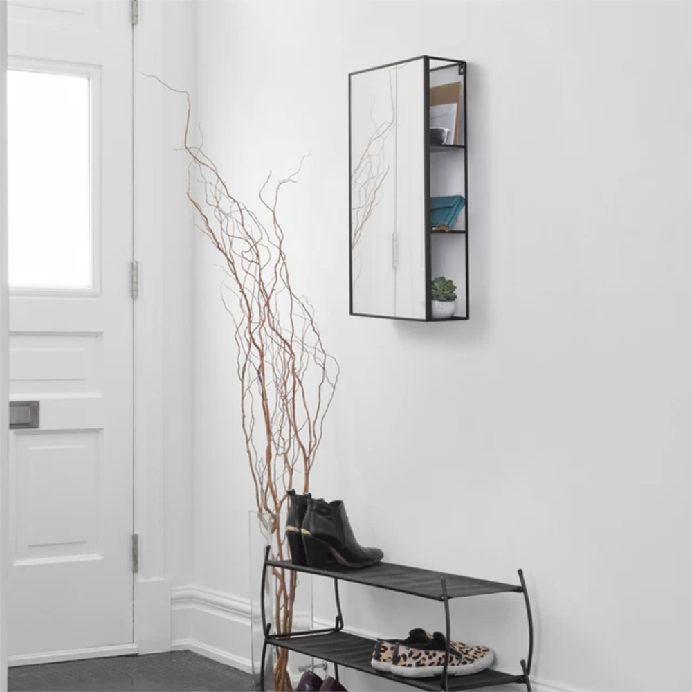 Cubiko Duvar Ve Depolama Aynası Siyah Renk 62x30,5 cm - Umbra