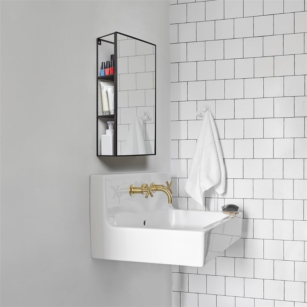 Cubiko Duvar Ve Depolama Aynası Siyah Renk 62x30,5 cm - Umbra