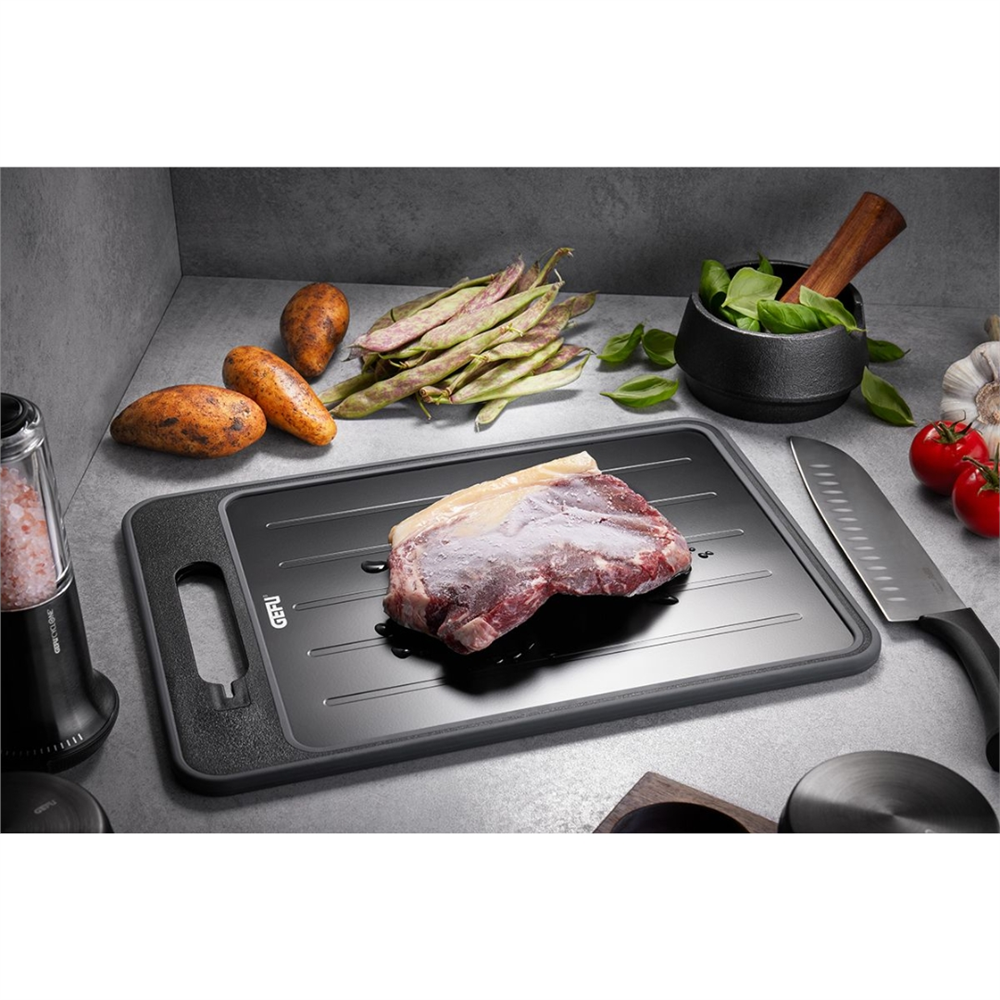 Cut Pro Buz Çözme Ve Kesme Tahtası Siyah Renk 36,5x25x1 cm - Gefu