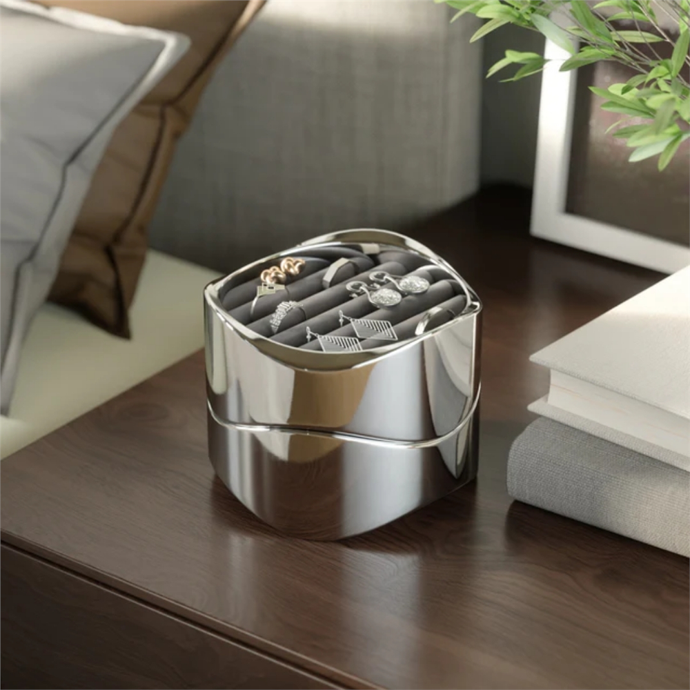 Dalgalı Mücevher Düzenleyici Krom 11x10 cm (iki katlı) - Umbra