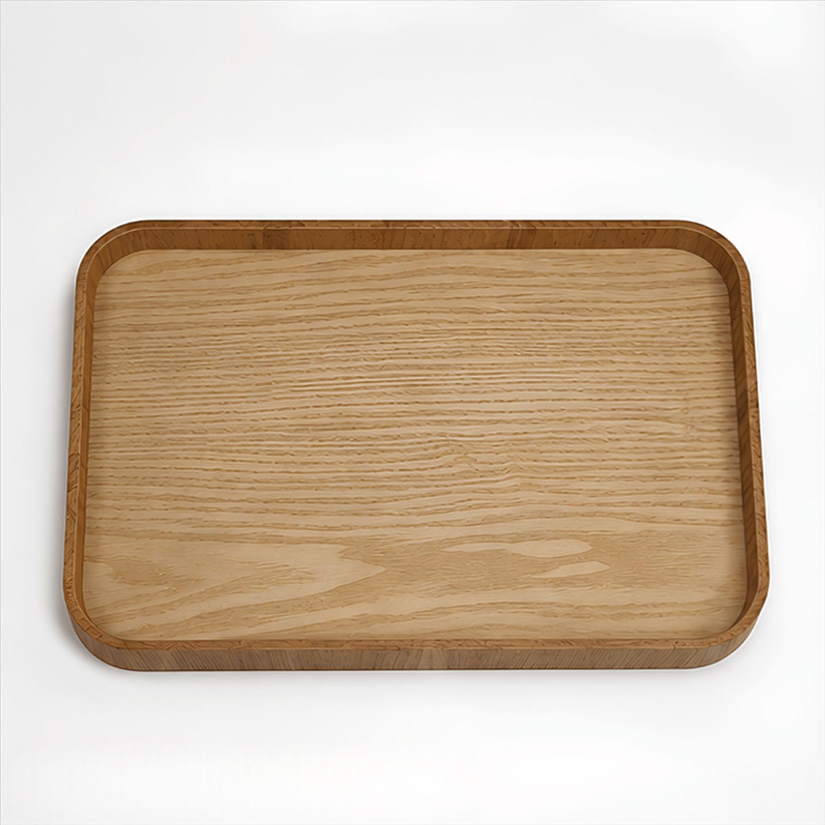 İskandinav stil kavisli kenarlı dikdörtgen ahşap sehpa tepsisi large 40x24 cm üstten görünüm
