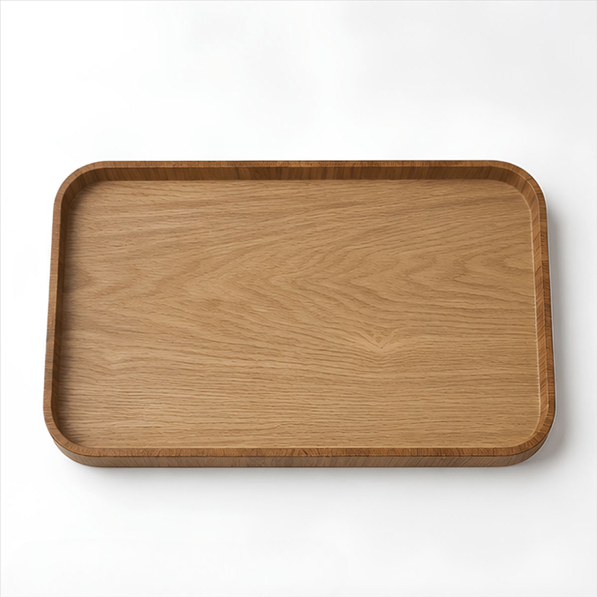 İskandinav stil kavisli kenarlı dikdörtgen ahşap sehpa tepsisi medium 35.5x21 cm üstten görünüm