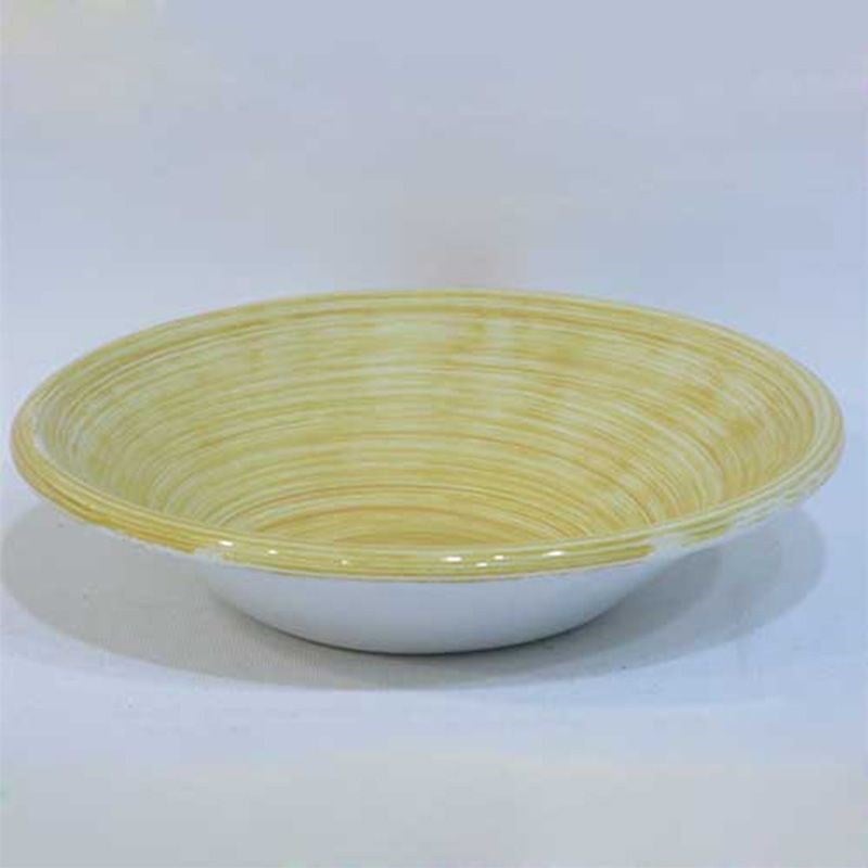 Dekoratif Desenli Emaye Kase 17 cm Sarı
