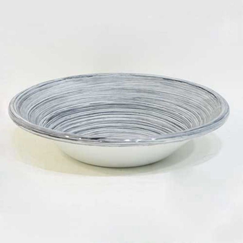Dekoratif Desenli Emaye Kase 17 cm Siyah
