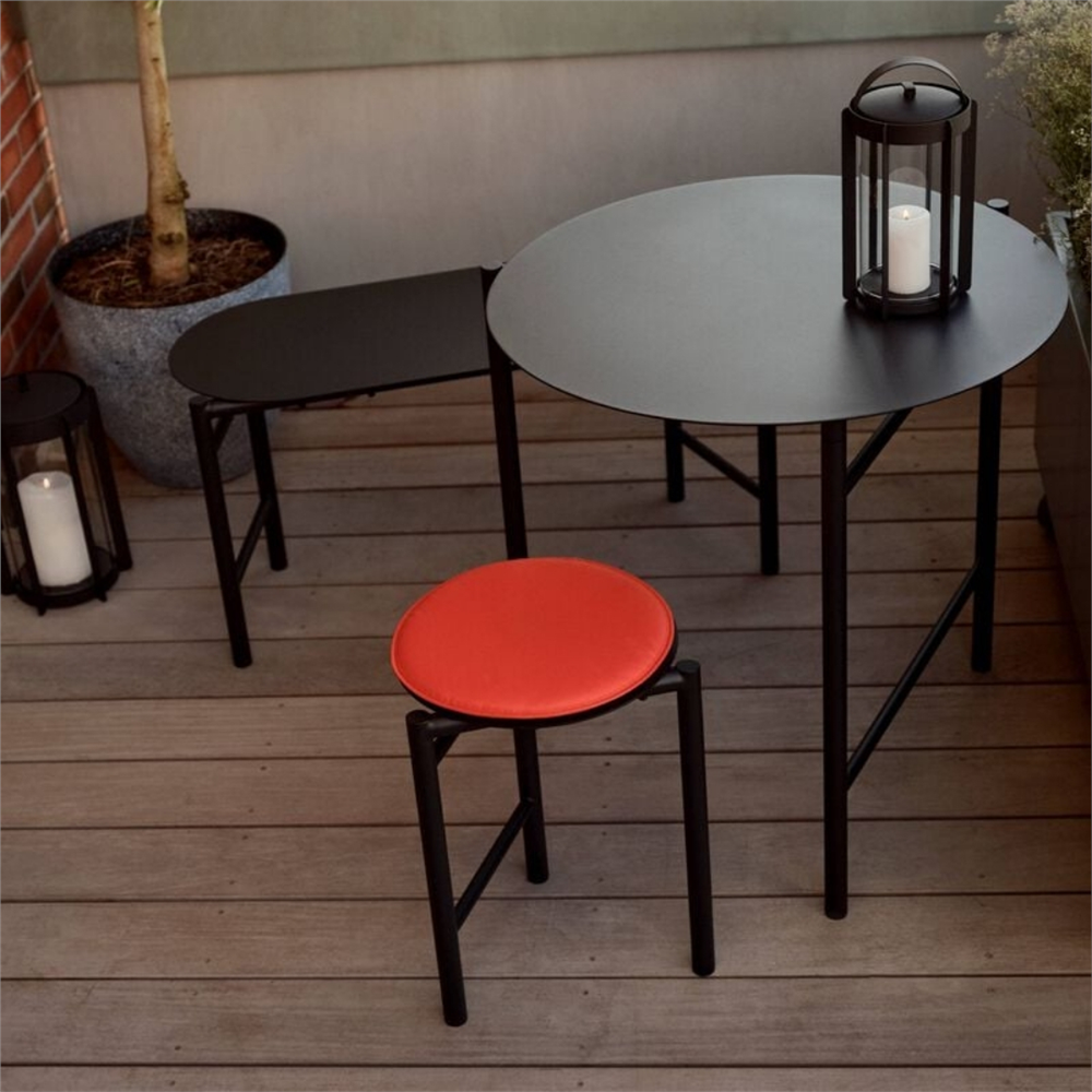 Disk Masası Siyah Çelik 72 cm - Çap 70 cm - Zone Denmark