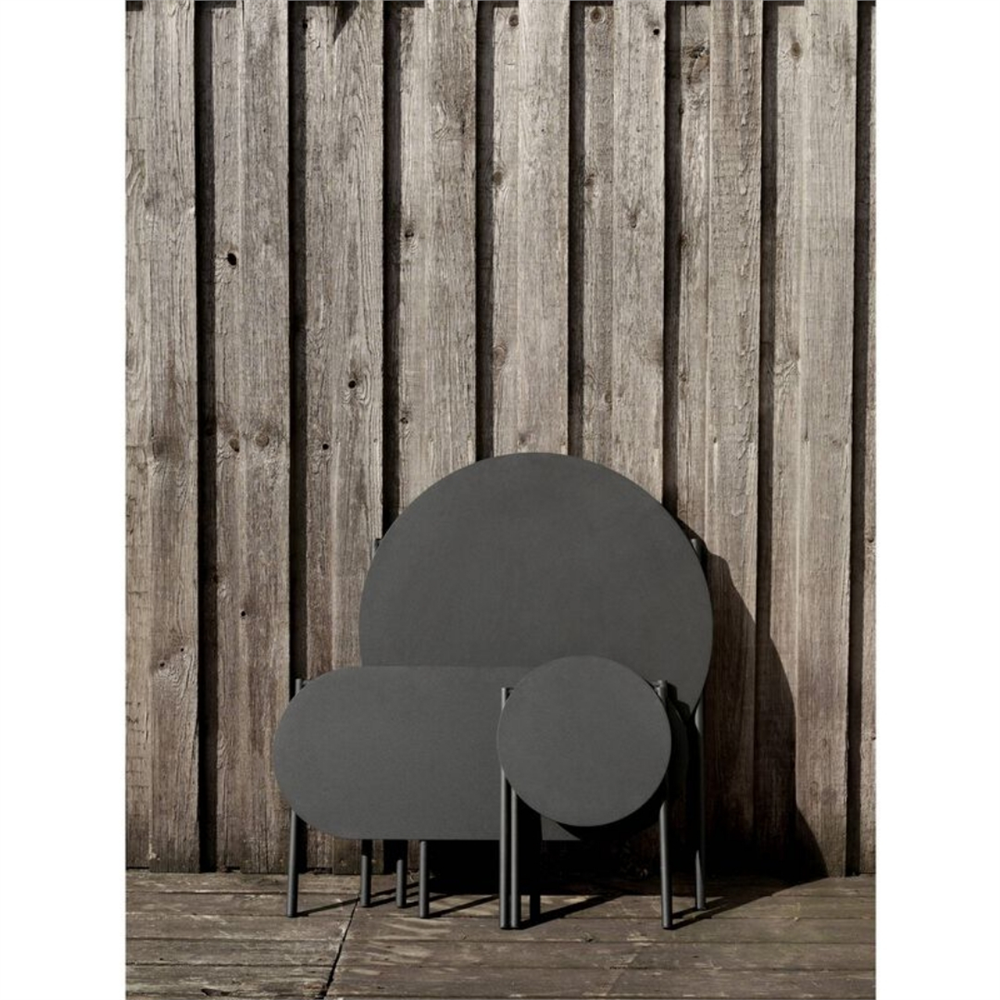 Disk Masası Siyah Çelik 72 cm - Çap 70 cm - Zone Denmark