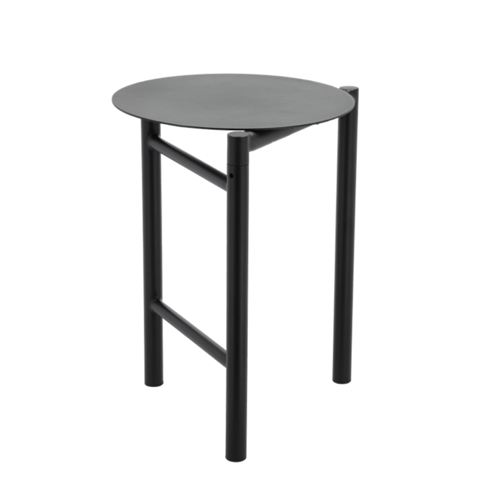 Disk Tabure Siyah Çelik 45 cm - Çap 33 cm - Zone Denmark