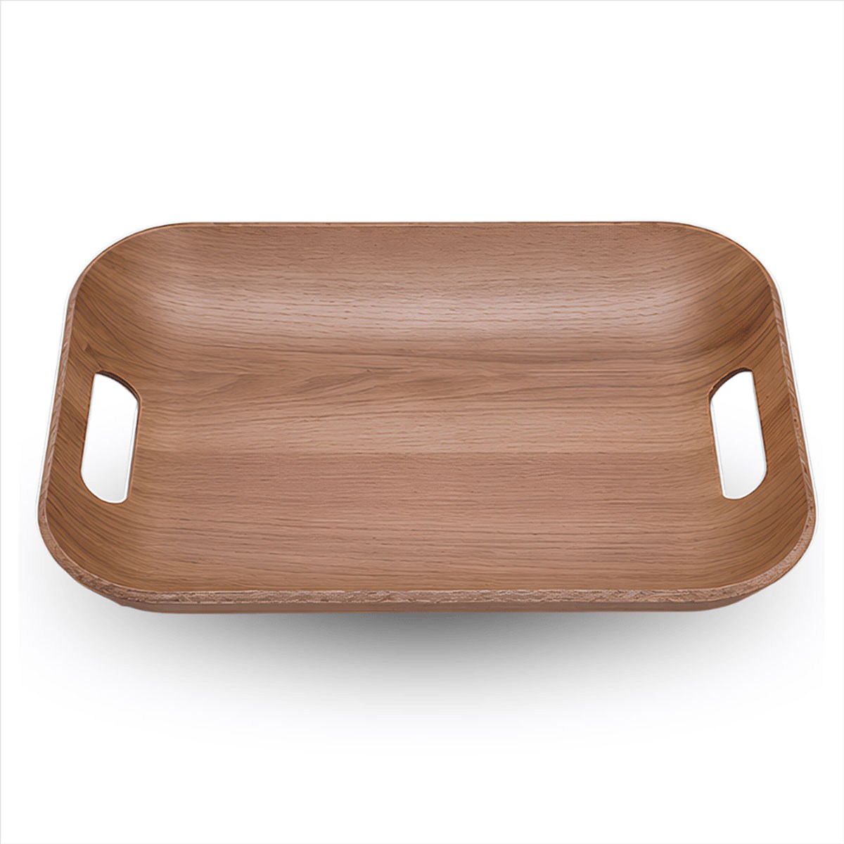 Doğal söğüt ağacı kavisli kenarlı kulplu ahşap servis tepsisi large 45x36 cm üstten görünüm