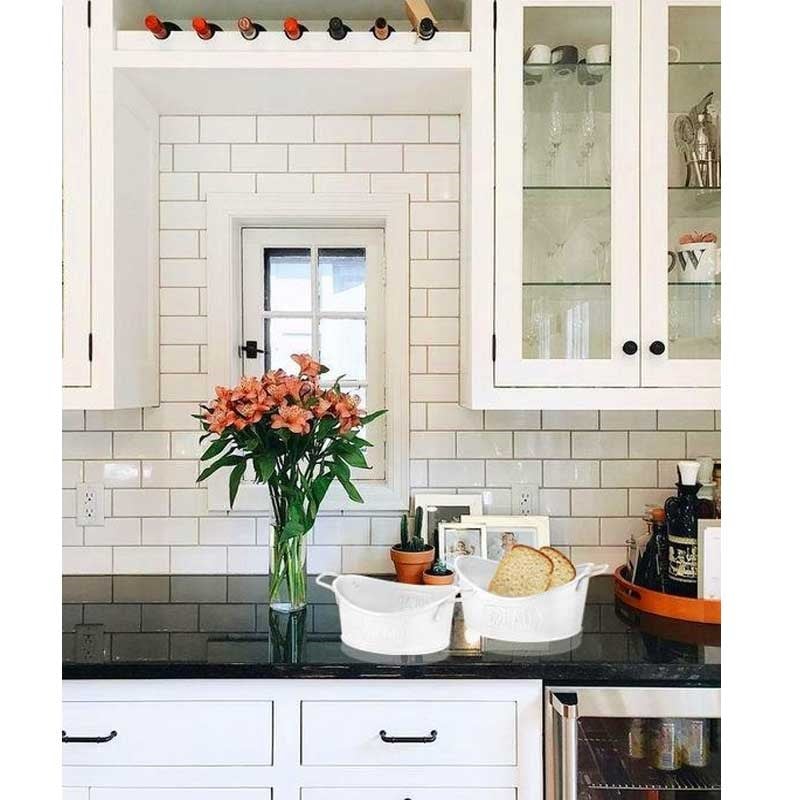 Ekmek Servisi 23 x 14 cm Beyaz - The Mia