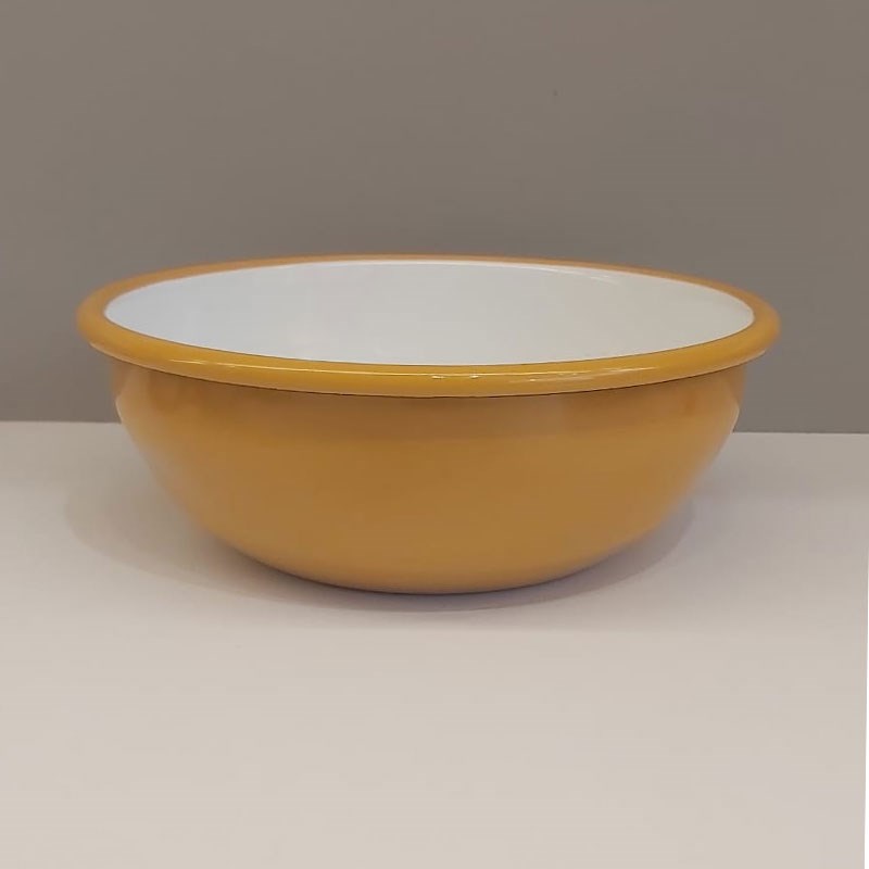 Emaye 16 cm Kase Oksit Sarı Beyaz - Emayeci