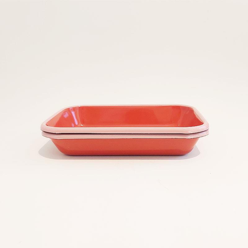 Emaye 2'li Meze Tabağı Kiremit 22 x 16 cm - Emayeci