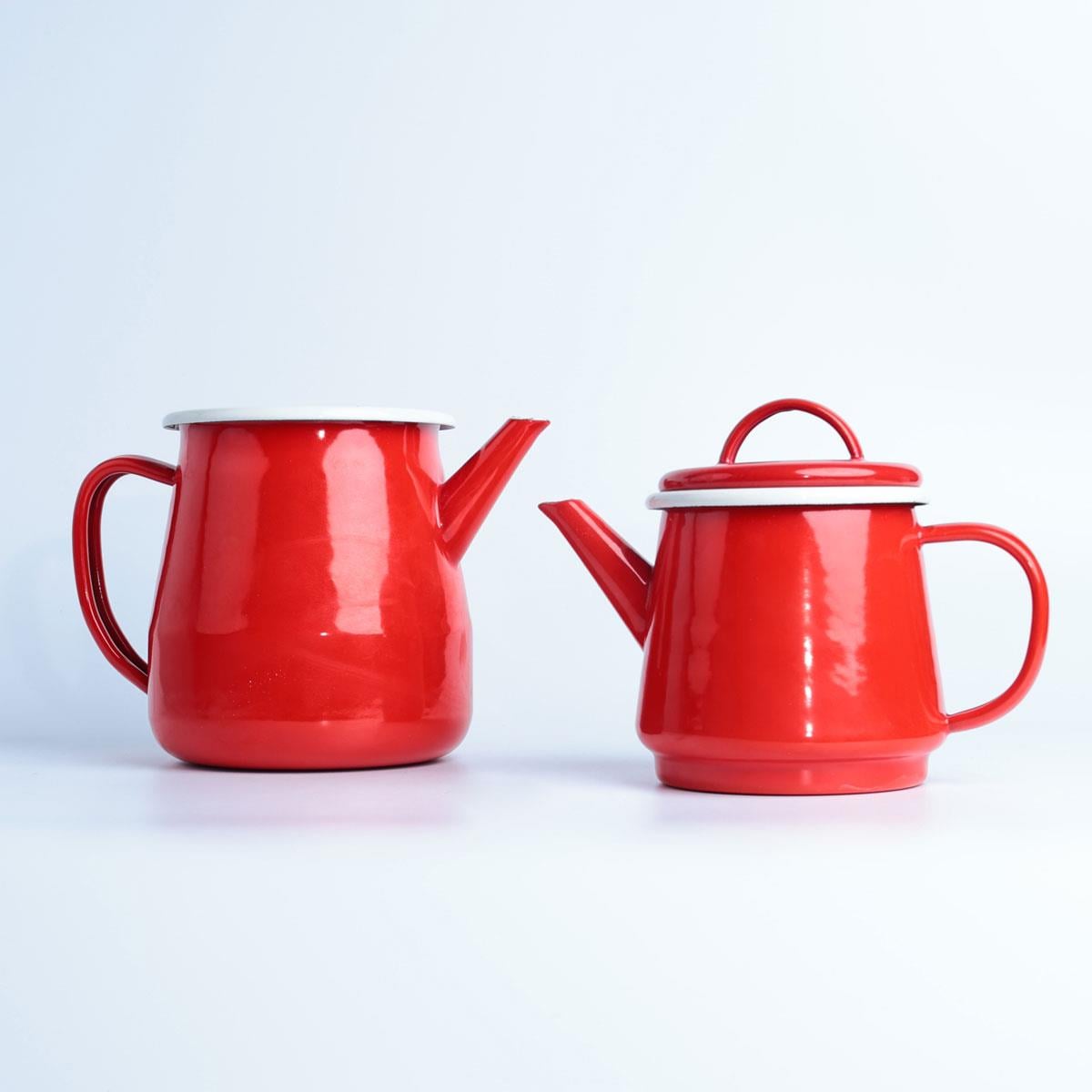 Emaye Çaydanlık Kırmızı - çay-saati-emaye-çaydanlık-mutfak