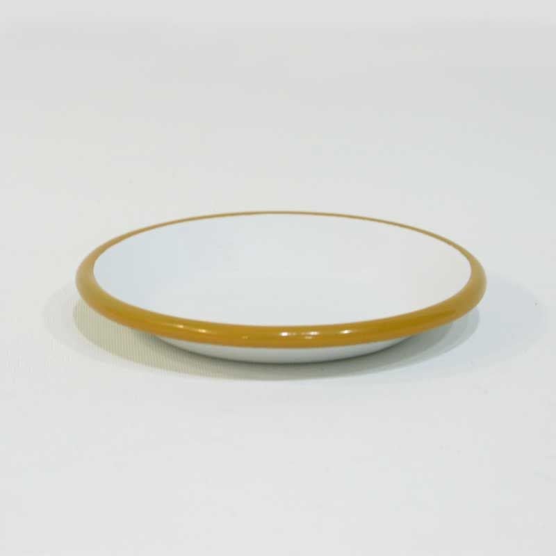 Emaye Çerez Tabağı 12 cm Oksit Sarı - oksit-sarı-kordonlu-12-cm-emaye-çerez-tabağı