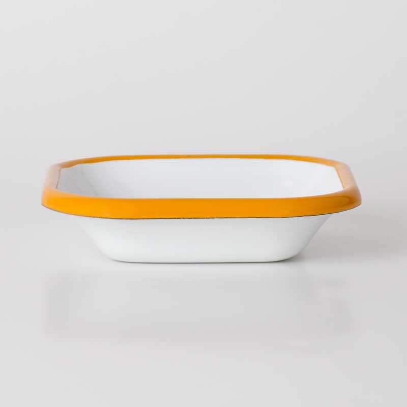 Emaye Kare Mini Meze Tabağı Sarı 11 cm - Emayeci