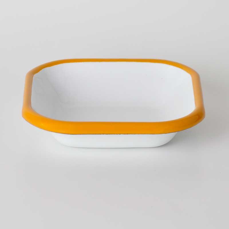 Emaye Kare Mini Meze Tabağı Sarı 11 cm - Emayeci