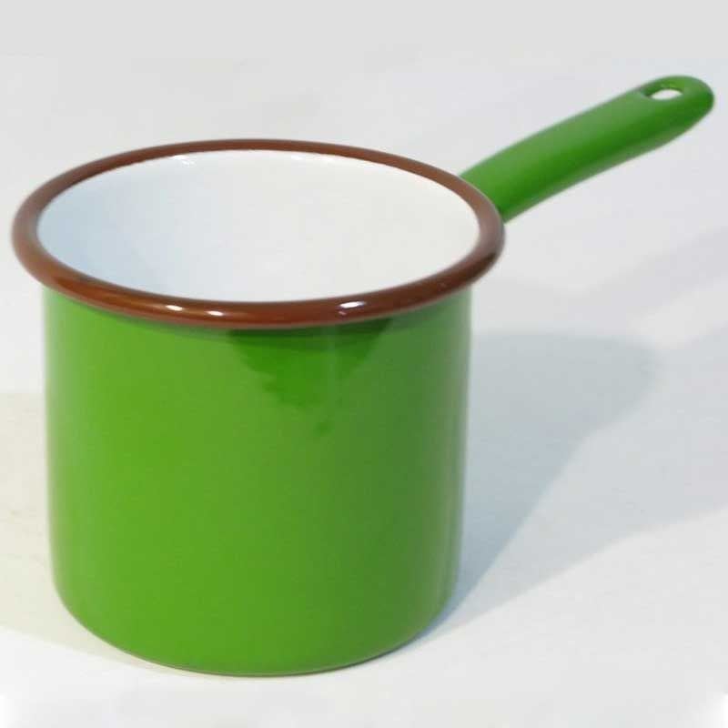 Emaye Metal Saplı Sütlük Çimen Yeşili