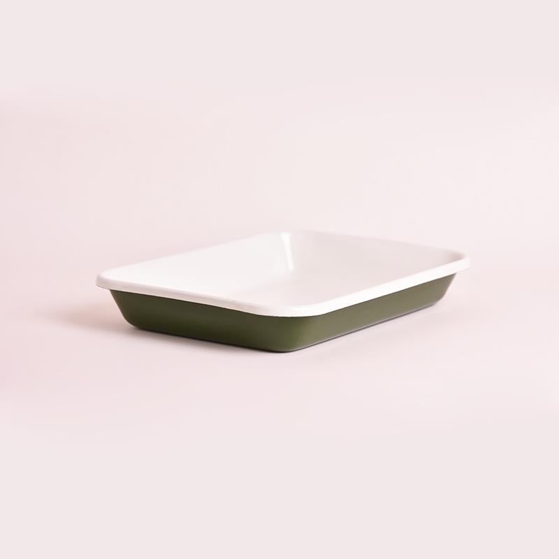 Emaye Meze Tabağı A. Yeşil 26 cm - Emayeci