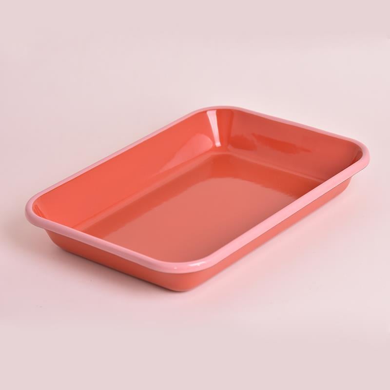 Çamlıca Home Emayra Emaye Sunum ve Servis Tabağı Kiremit 27x19 cm