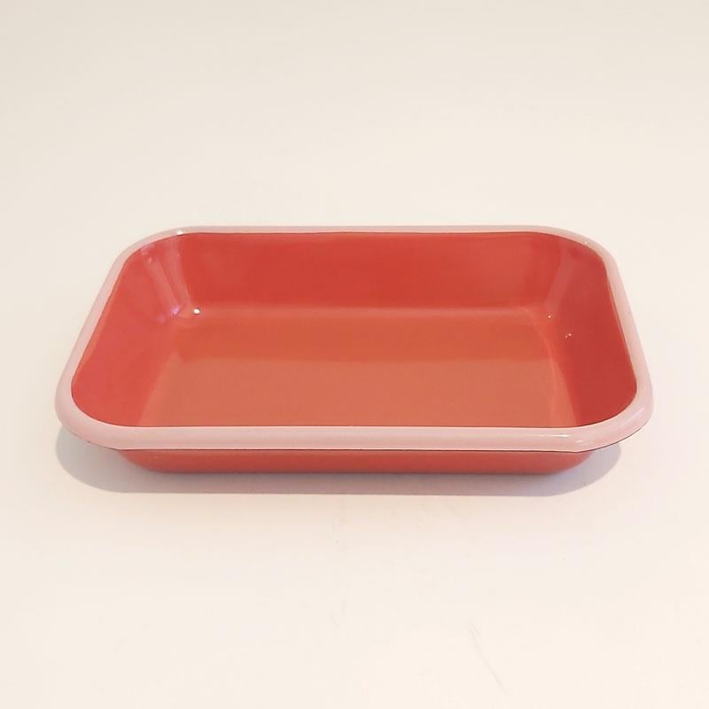 Emayra kiremit rengi 27x19 cm dayanıklı emaye meze ve servis tabağı - Çamlıca Home