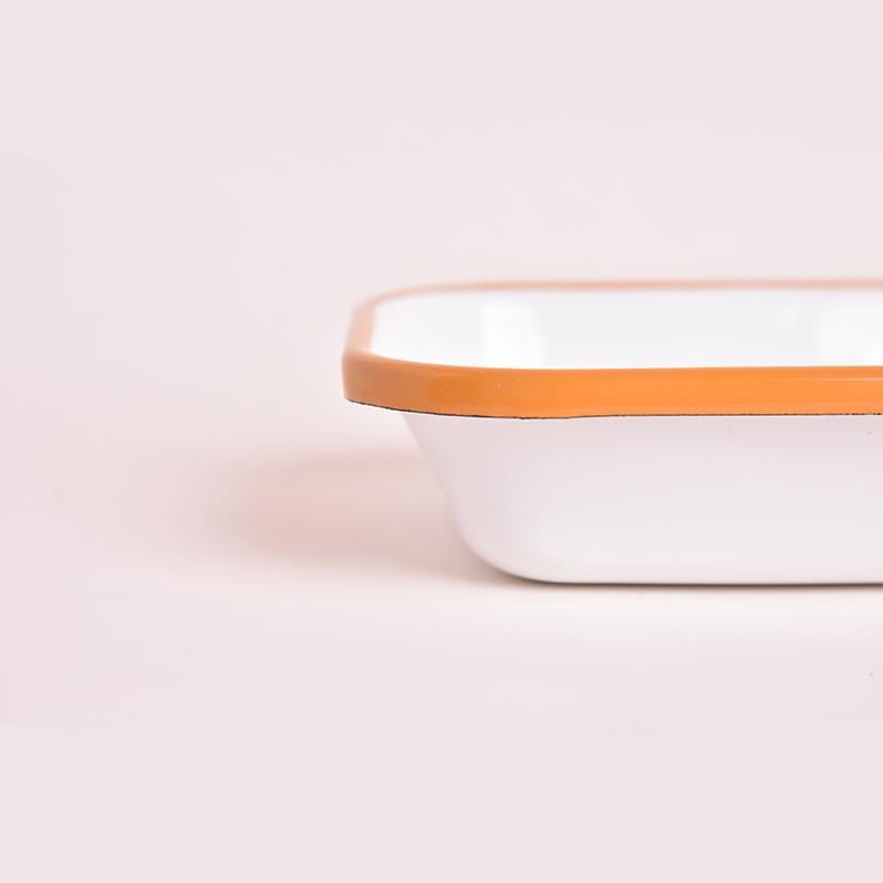 Emaye Meze Tabağı Sarı Bant 16 cm - Emayeci