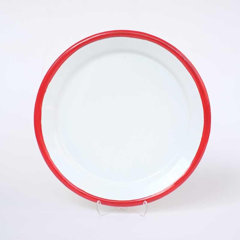 Emaye Servis Tabağı 25 cm Kırmızı - Emayeci