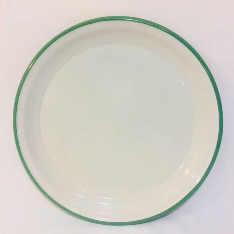 Emaye Sini Tepsi 40 cm Yeşil Çizgili