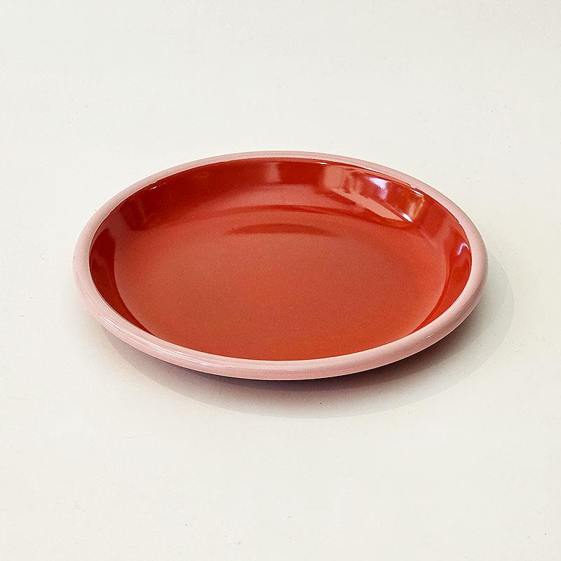 Emaye Tabak 20 cm K. Somon Kordon Pembe - 20-cm-emaye-tabak-koyu-somon-pembe-kordonlu