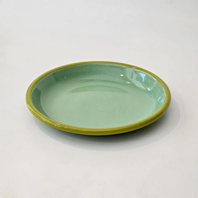 Emaye Tabak 20 cm Nil Yeşili Kordon F.Yeşil - camlica-home-emaye-burger-tabağı-20-cm-nil-yeşili-fıstık-yeşil
