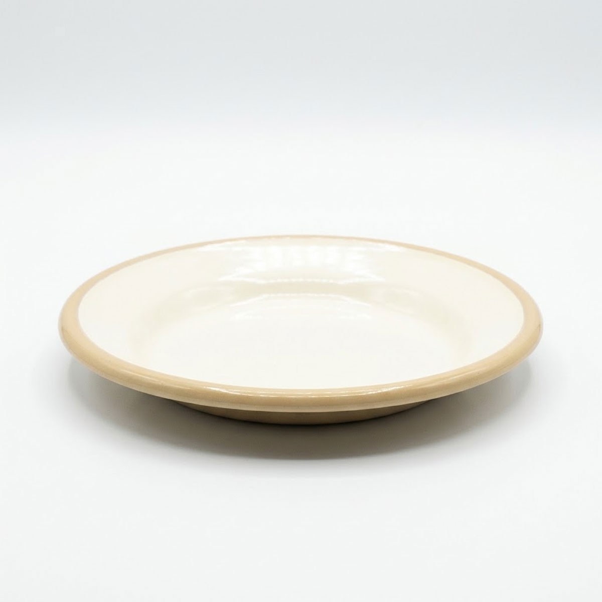Emaye Tabak 21 cm Bal Kordon Bej - Emayeci