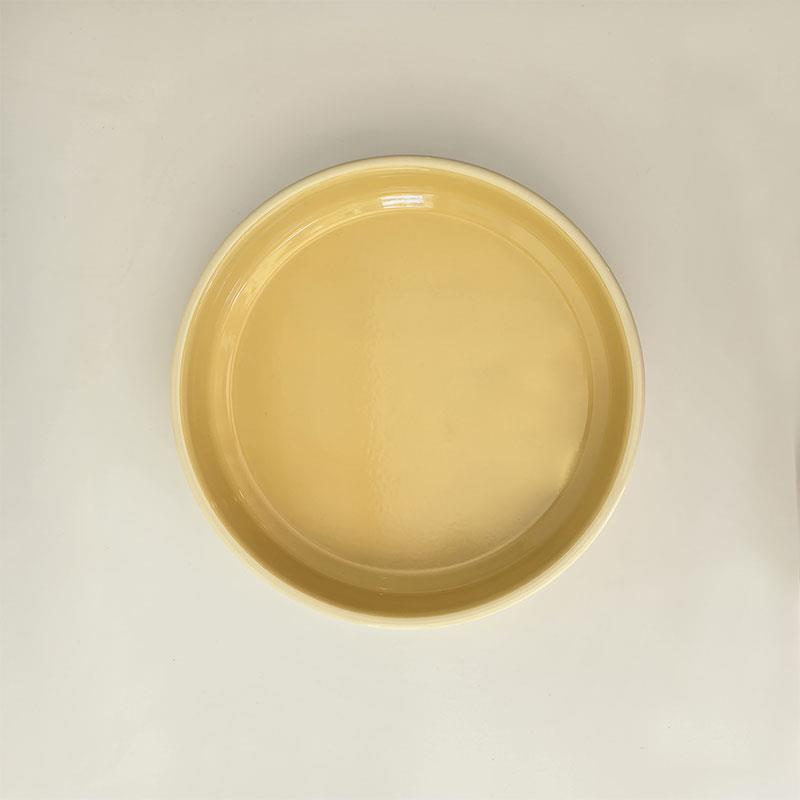 Emaye Yuvarlak Fırın Tepsisi Limon Sarı - Emayeci