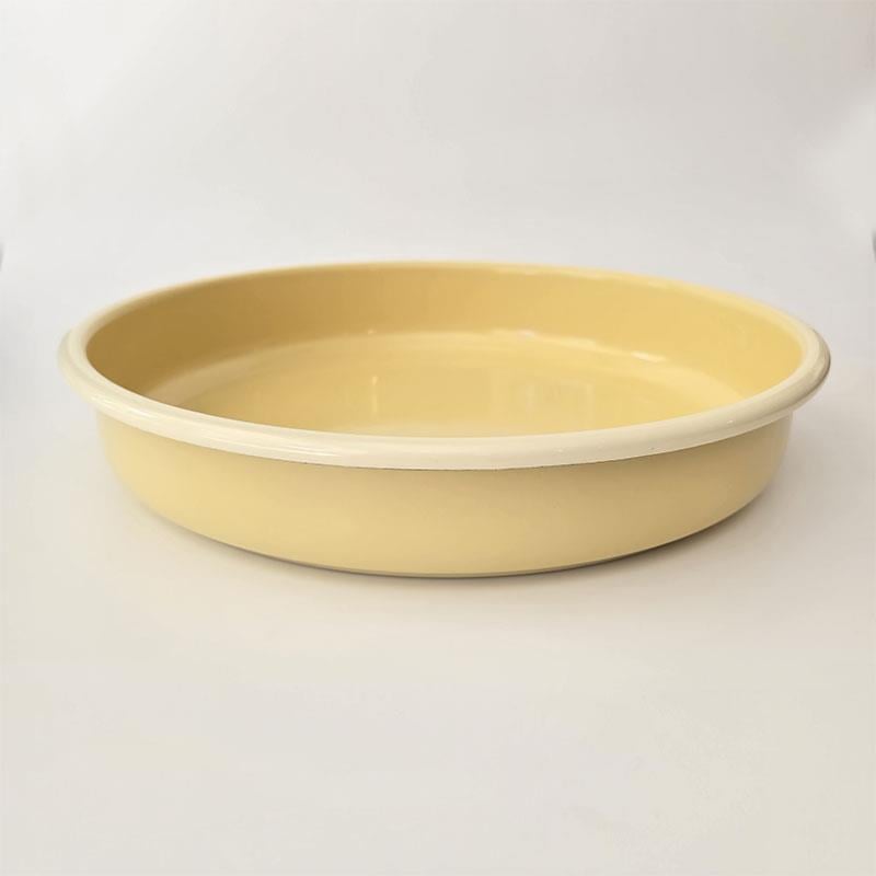 Emaye Yuvarlak Fırın Tepsisi Limon Sarı - Emayeci