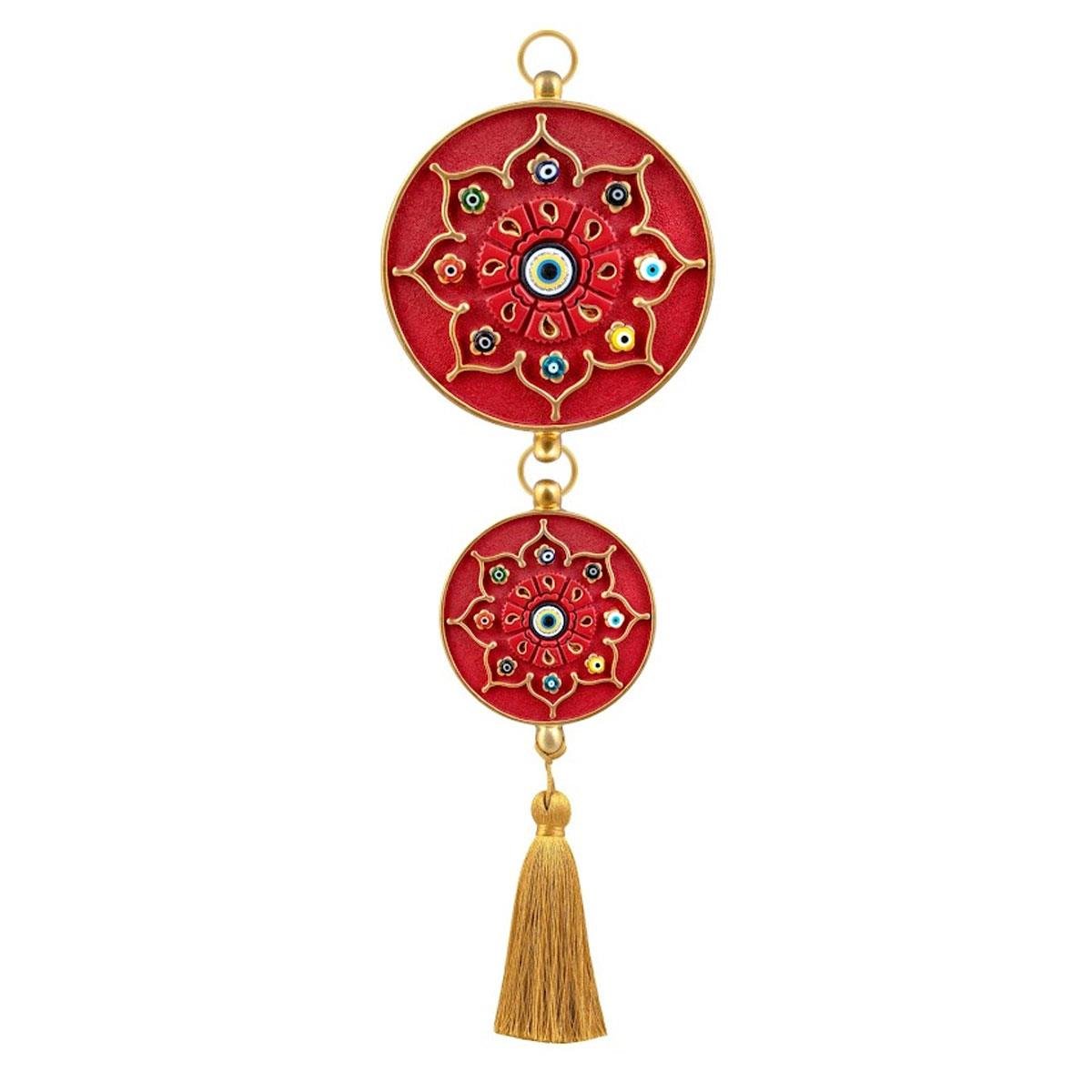 Nazar boncuklu duvar süsü Emayra Kırmızı Yıldız Motifli - Çamlıca Home