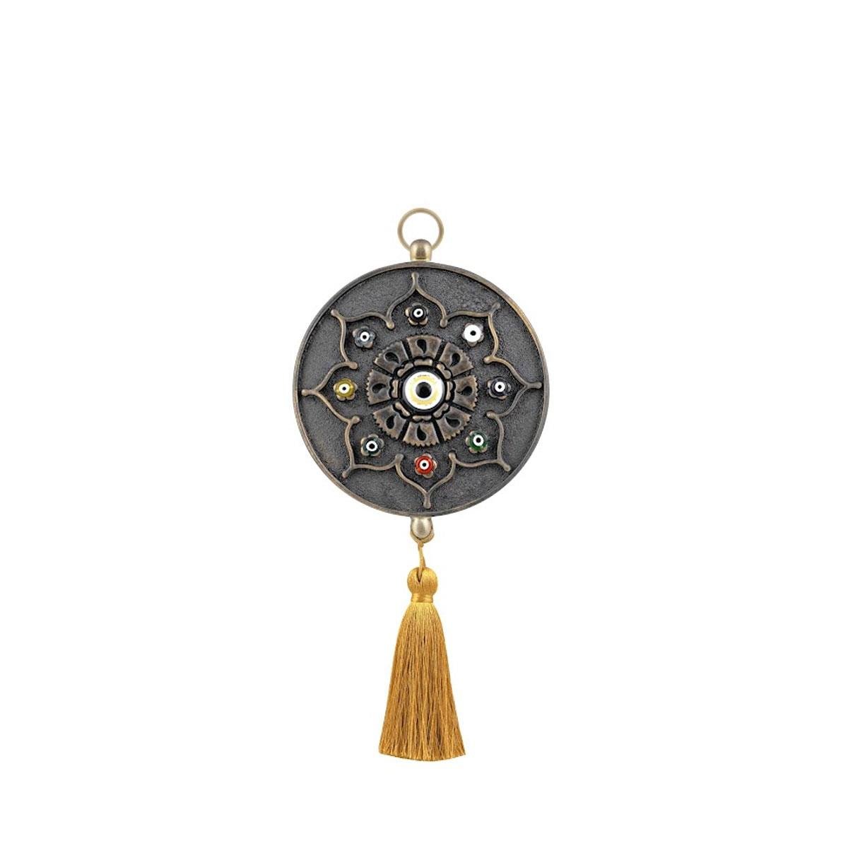 Emayra Tekli Nazar Boncuklu Duvar Süsü, kahve rengi ve yıldız motifli