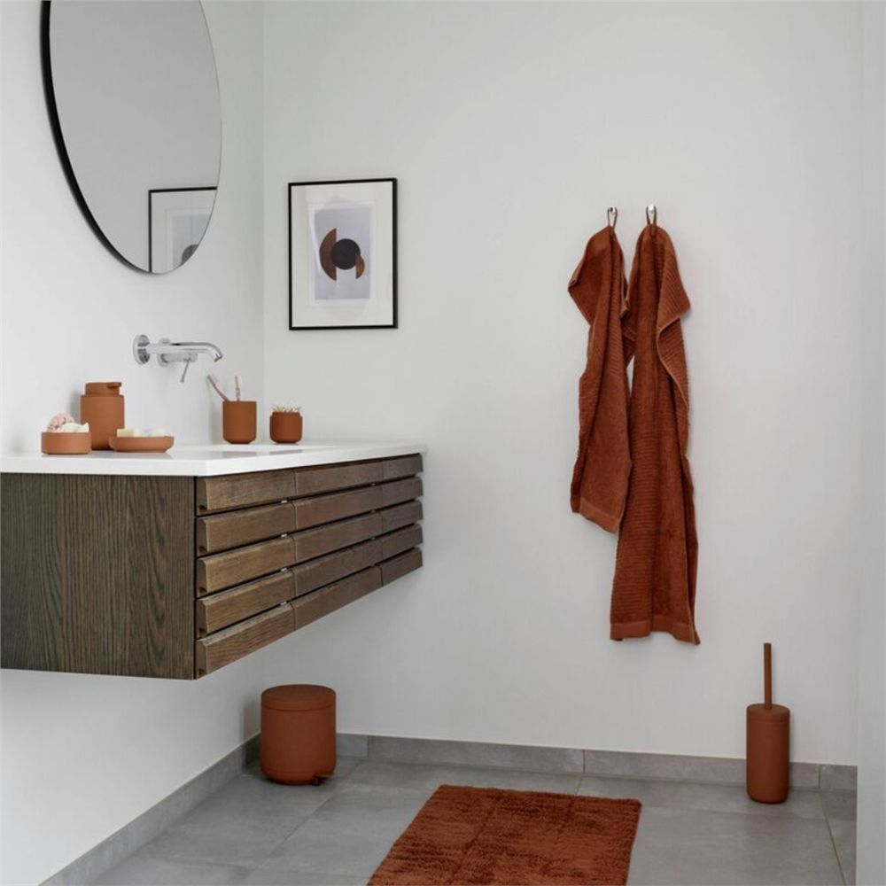 Fayans Banyo Paspası Terracotta Rengi %100 Pamuk 50x80 cm - Zone Denmark