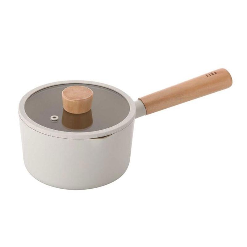 Fika Alüminyum Döküm Cam Kapaklı Sütlük 16 cm Bej - NEOFLAM