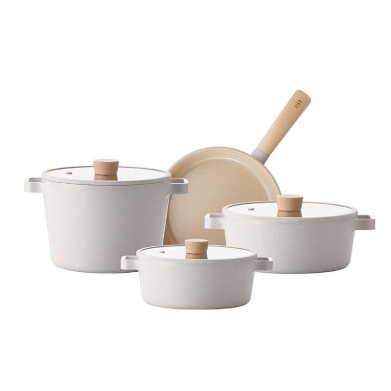 Fika Bej Tencere ve Tava Seti 7 Parça - NEOFLAM