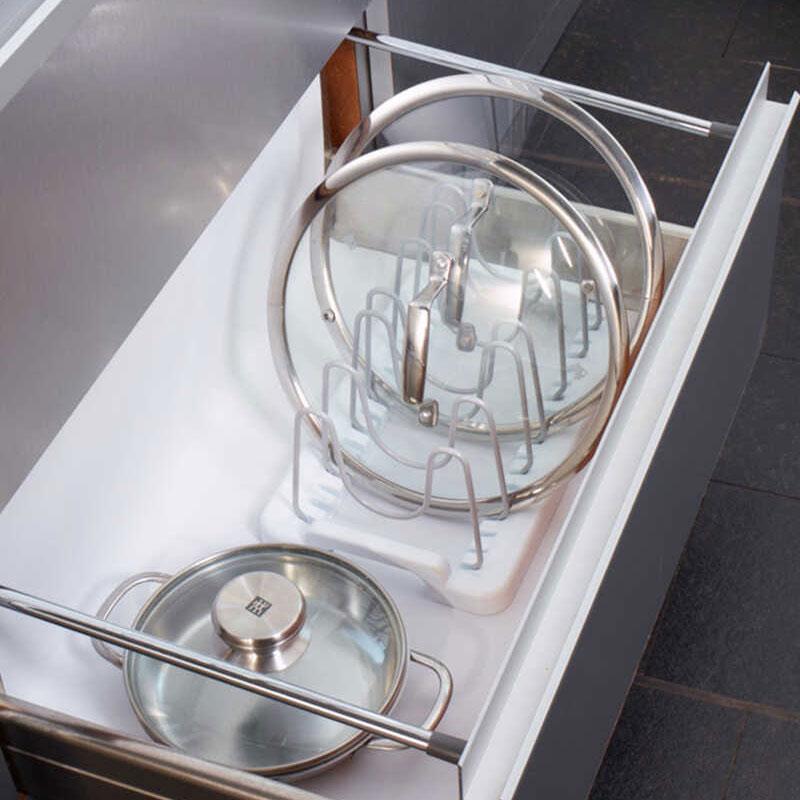 Fin Dolap Içi Tencere Kapak Tutucu-Beyaz - Primanova