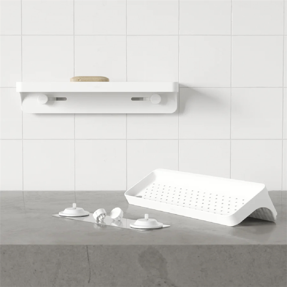 Flex Yapışkanlı Duvar Rafı Beyaz Renk - Umbra
