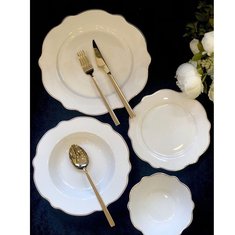 Gold King 24 Parça Porselen Yemek Takımı - Roy King