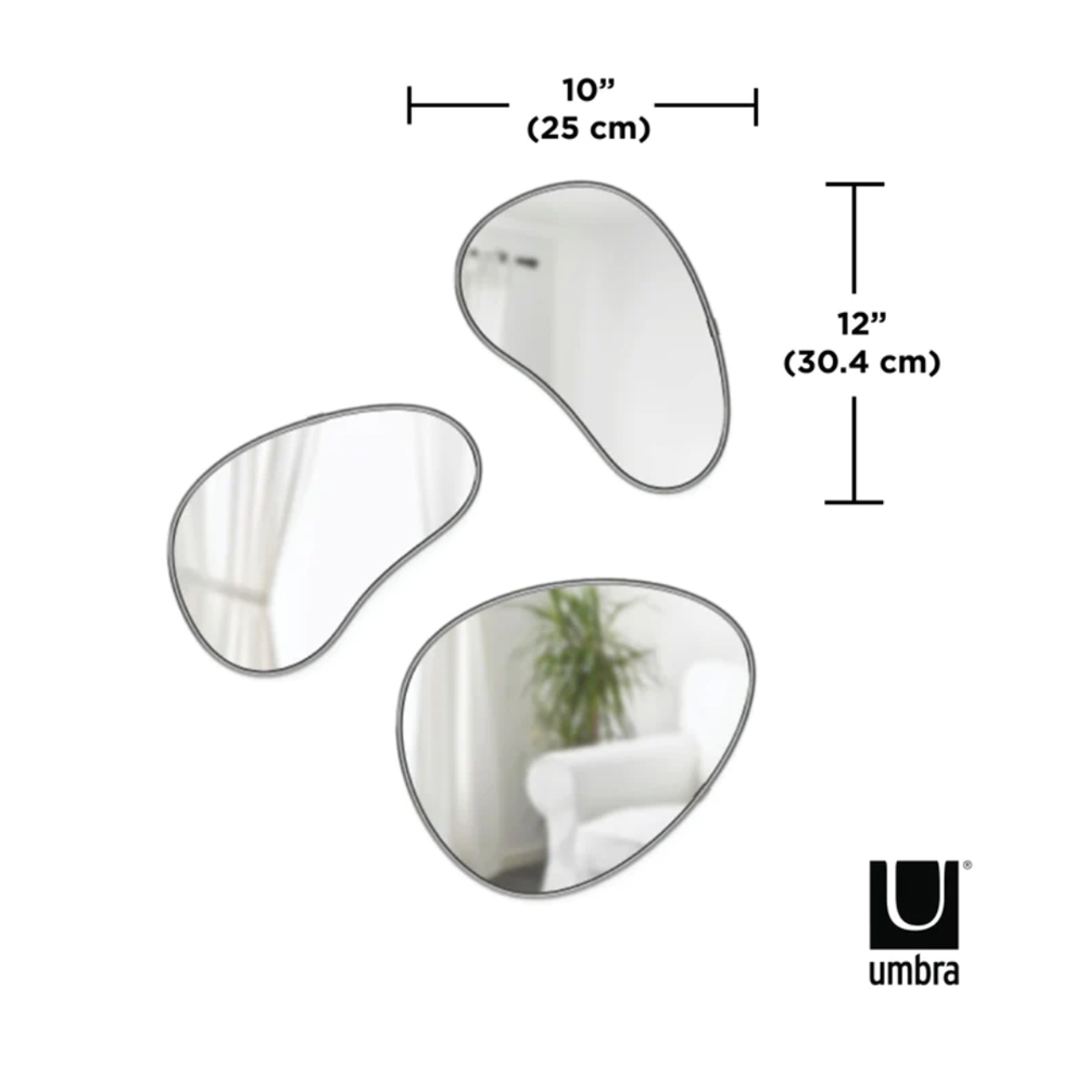 Hubba 3'Lü Set Metal Çerçeveli Ayna - Umbra