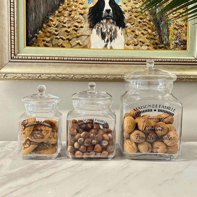 Kapaklı Cam Saklama Kabı 17 cm - The Mia