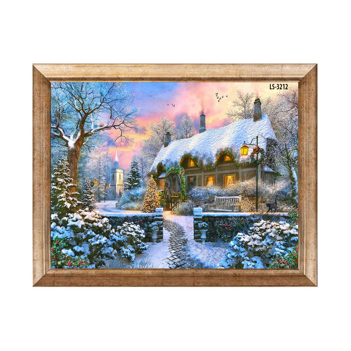 Country tarzı ahşap dekorlara eşlik eden bombe yapmayan dayanıklı eskitme çerçeveli tablo ls-3212 Çamlıca Home